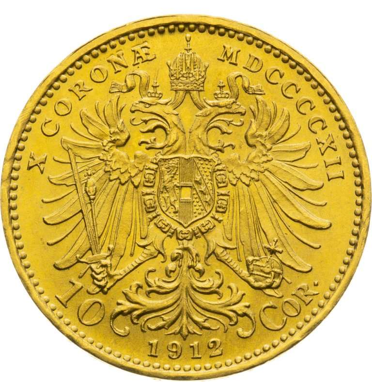 Investičné zlato 10 Koruna František Jozef I. 1912 - Novorazba